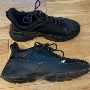 Black Chunky shoe with added  snake print